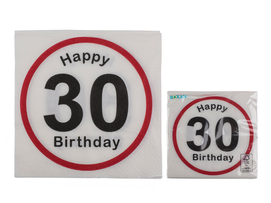TOVAGLIOLI DI CARTA. HAPPY BIRTHDAY - 30. CA. 33 X