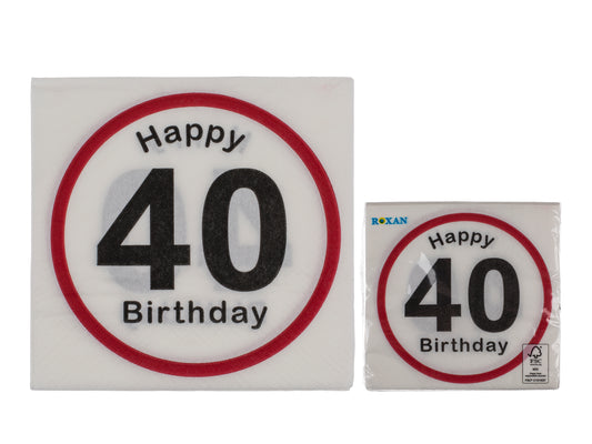 TOVAGLIOLI DI CARTA. HAPPY BIRTHDAY - 40. CA. 33 X