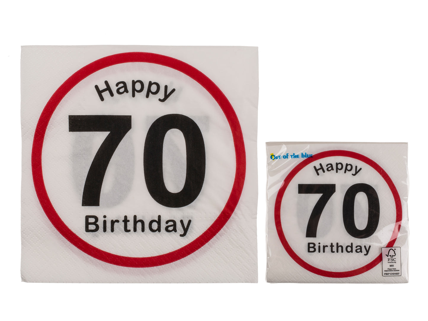 TOVAGLIOLI DI CARTA, HAPPY BIRTHDAY - 70, CA. 33 X 33 CM, A