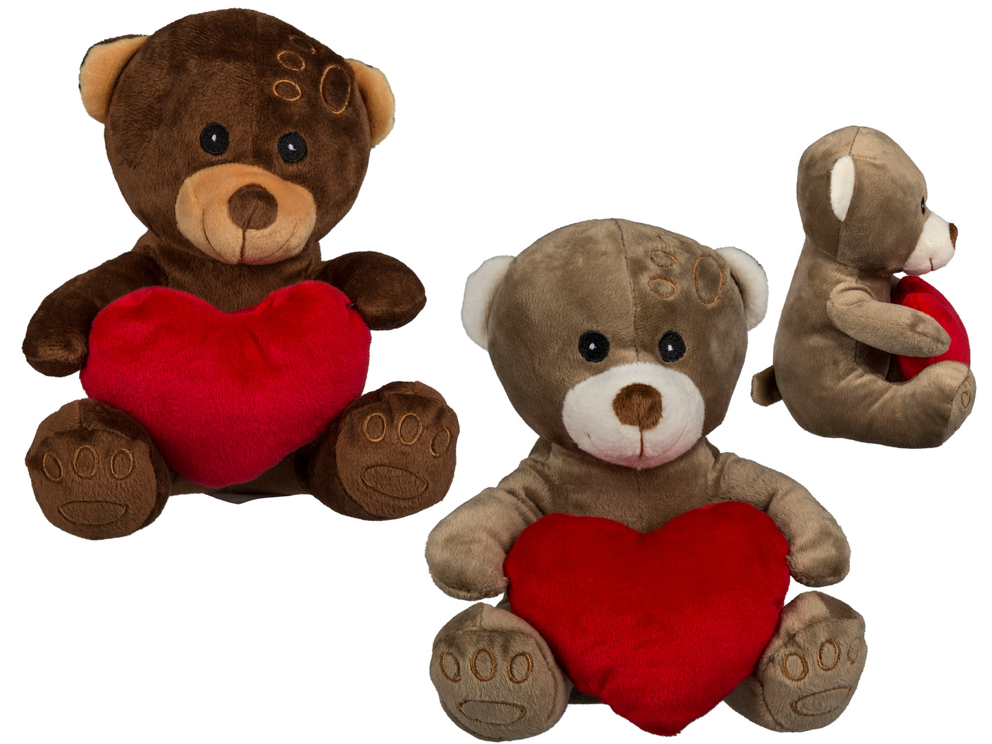ORSETTO IN PELUCHE CON CUORE ROSSO. CA. 18 CM. 2 C