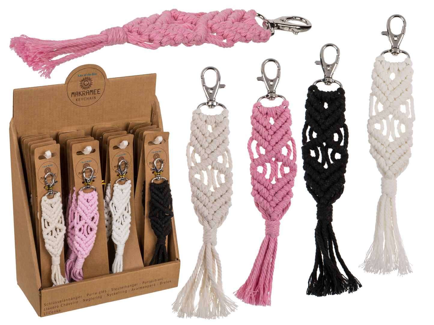PORTACHIAVI IN METALLO, MACRAME STYLE, CA. 2,7 X 14 CM, 4 CO
