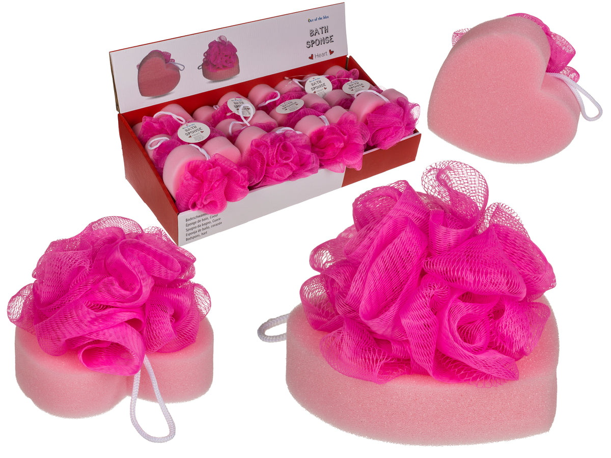 SPUGNA DA BAGNO, CUORE, CA. 12 CM, MATERIALE X, 3 ASS., 12 P