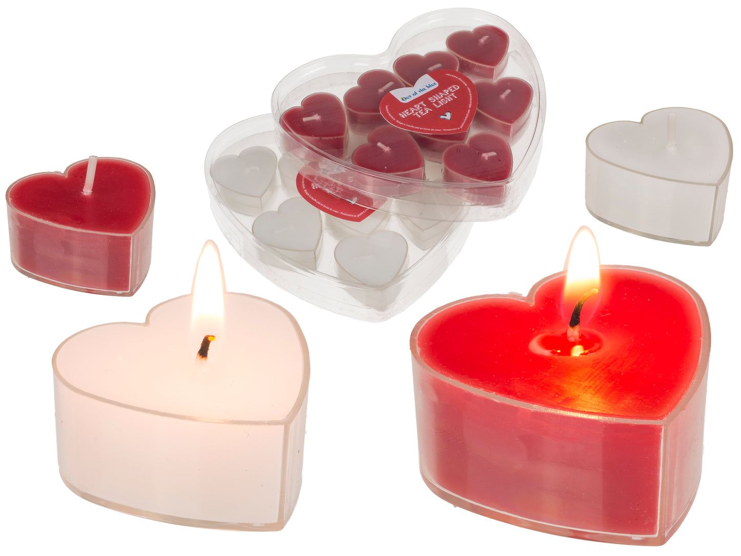 PORTALUMINI IN PLASTICA A FORMA DI CUORE, CA. 4 X 4 CM, 8 PZ