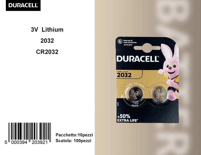 CR2032 DURACELL LITHIUM PILA BL2