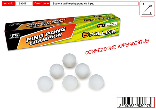 CONFEZIONE 6 PALLINE PINGPONG