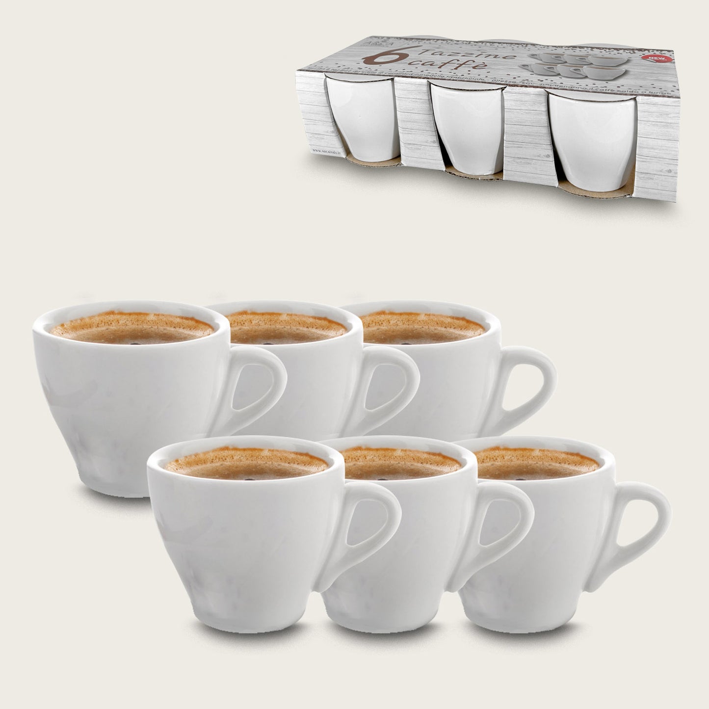 S/6 TAZZE CAFFE'''' BIANCHE 58060