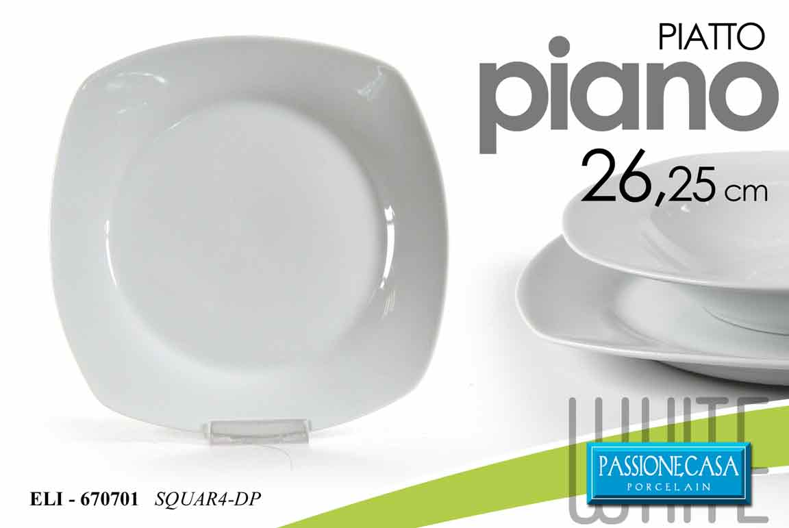 ELI/PIATTO PIANO BIANCO 26,25CM SQUA4-DP