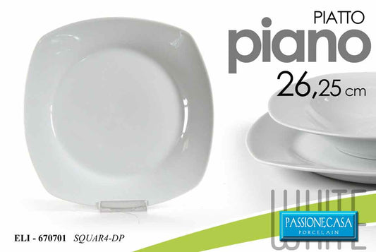 ELI/PIATTO PIANO BIANCO 26,25CM SQUA4-DP