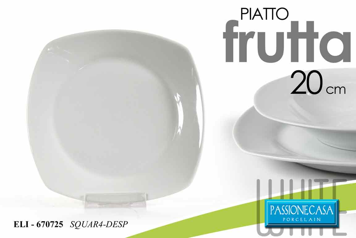 ELI/PIATTO FRUTTA BIANCO 20CM SQUA4-DESP