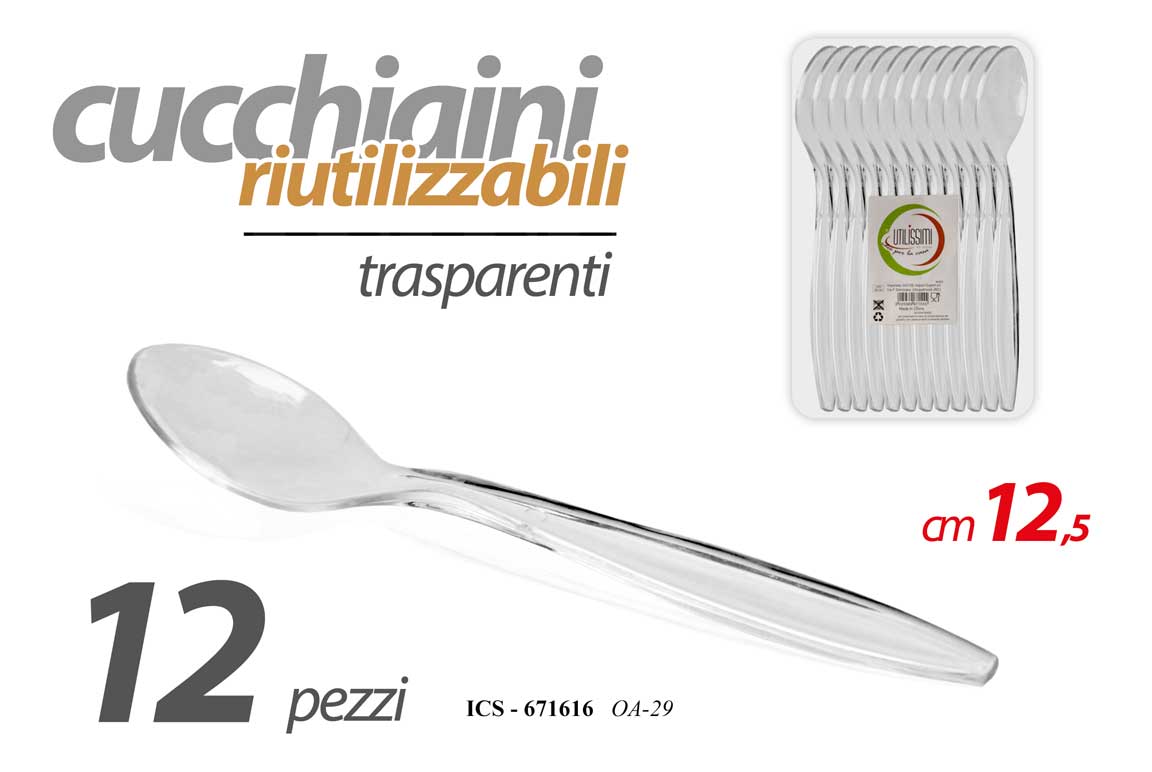 CUCCHIAI PLASTICA 12PZ 12,5CM