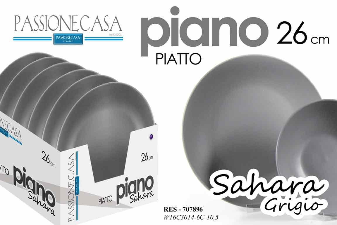 RES/PIATTO PIANO GRI 26,25CM W16C3014-DP