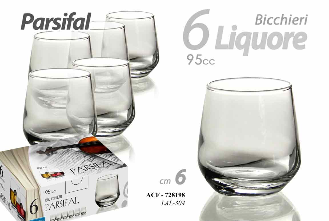 SET 6 BICCHIERI PARSIFAL LIQUORE 95CC