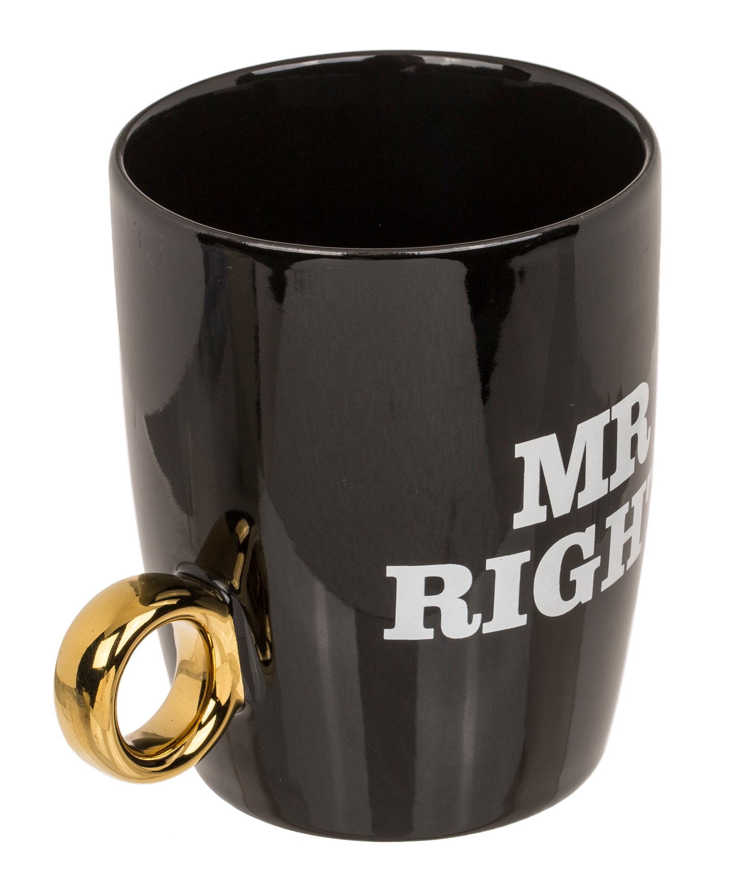 TAZZA IN CERAMICA, MR. RIGHT   MRS. ALWAYS RIGHT, CON MANIGL