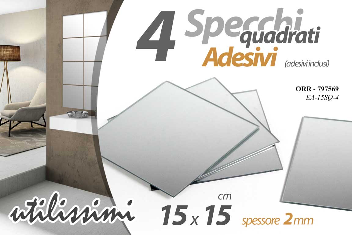 ORR/4 SPECCHI QUADRI 2MM 15CM EA-15SQ/4