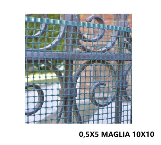 RETE QUADRA 0,5X5 MAGLIA 10X10 VERDE