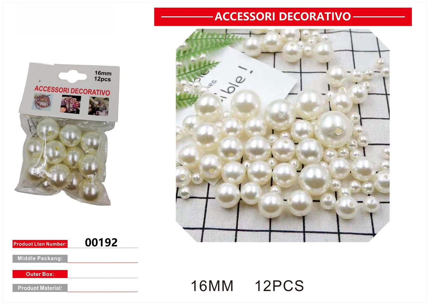 ACCESSORI DECORAZIONE 16MM 12PZ