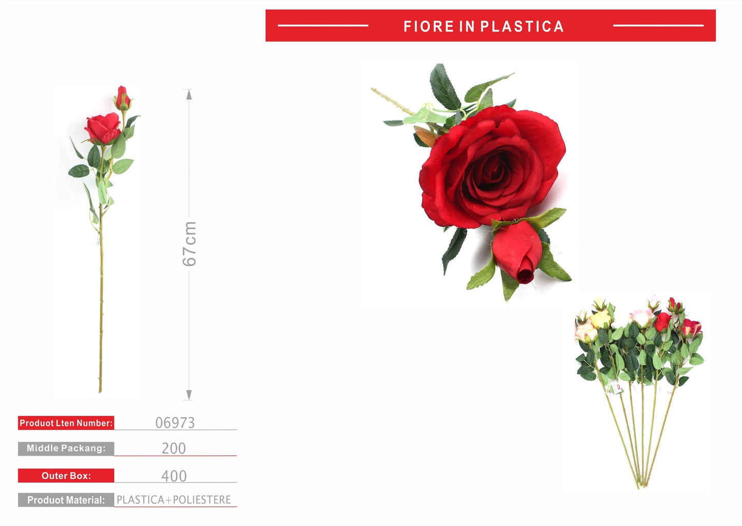 FIORE ROSA 67CM