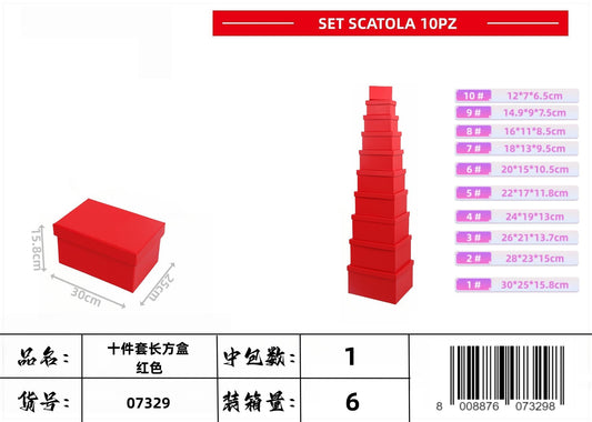 SET SCATOLA 10PZ ROSSO (NETTO)