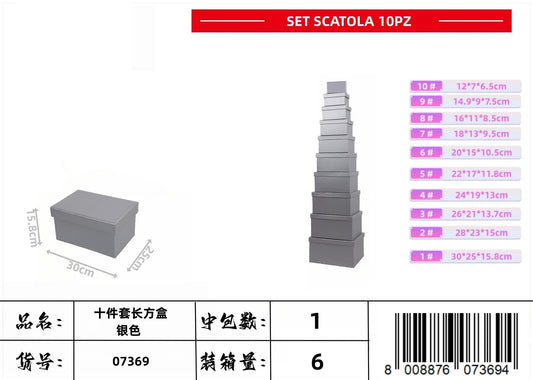 SET SCATOLA 10PZ ARGENTO (NETTO)