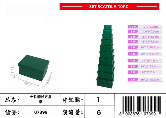 SET SCATOLA 10PZ VERDE (NETTO)