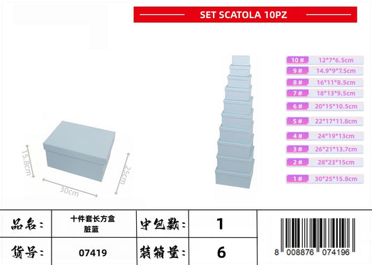 SET SCATOLA 10PZ BLU SPORCO (NETTO)