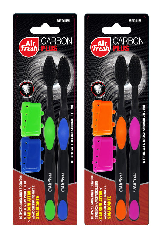 ORAL CARE SPAZZOLINI NERI 2PZ CARBON PLUS ADULTO   COVER - M