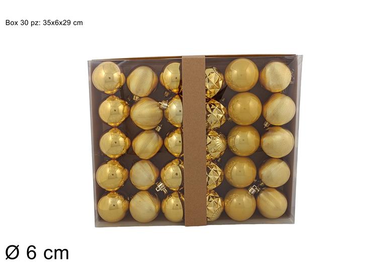 PALLE 6CM 30PZ 6ASS IN BOX ORO