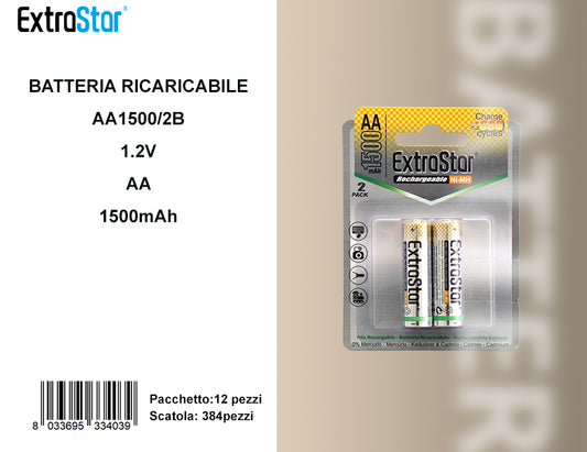 BATTERIE RICARICABILI 1500MAH