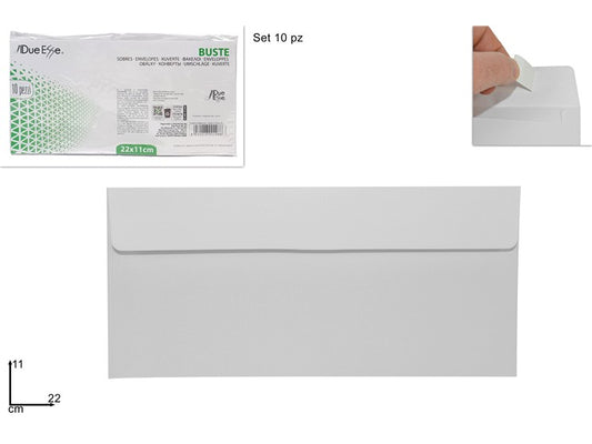 BUSTE BIANCHE 22X11 BUSTE 10 PZ. SF2504