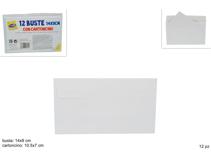 BUSTE 12 PZ C/CARTONCINO 14X9 SF2502