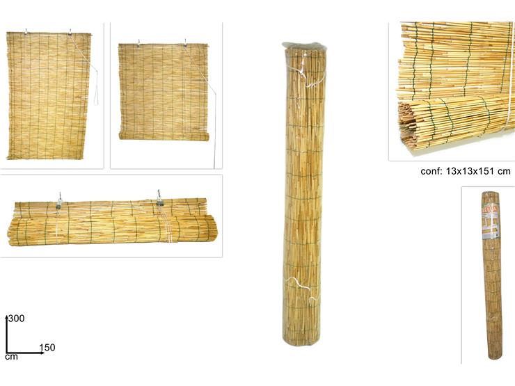 TENDA ARELLA IN BAMBOO C/CARRUCOLA150X300 LPH1530