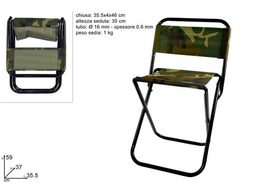 SEDIA CAMPEGGIO PIEGHEVOLE MILITARE