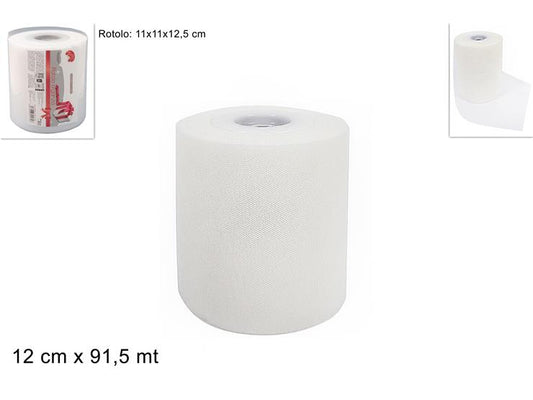 ROTOLO ORGANZA 12CM X 100YARD BIANCO