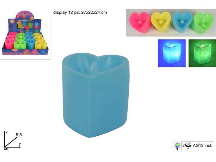 CUORE COLORATO CON LUCE 4COL 2018284