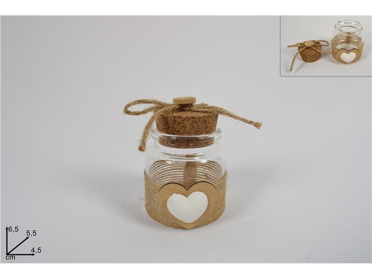BARATTOLO VETRO CON CUORE ART.LT20-499