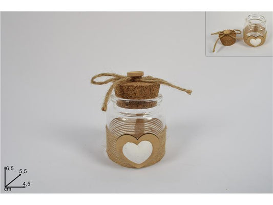 BARATTOLO VETRO CON CUORE ART.LT20-499