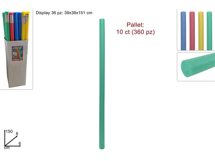 TUBO SPUGNA PISCINA PIENO 4 COL IN DISPLAY ART. NOODLES