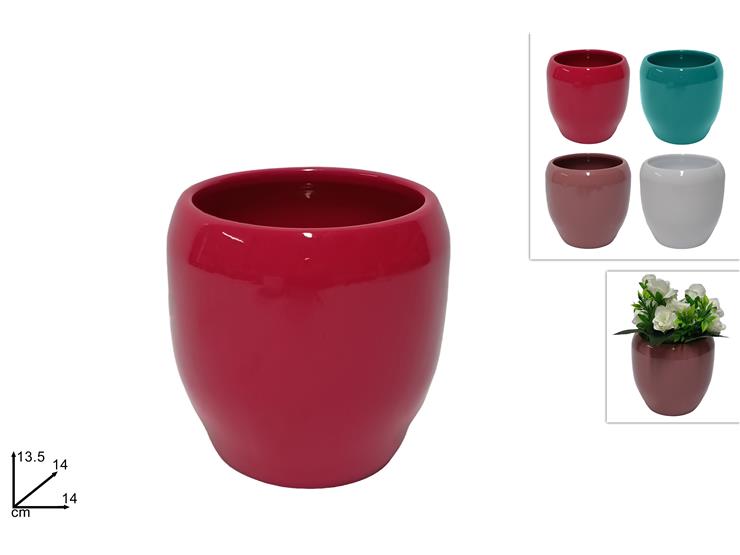 VASO BOMBATO 13.5 CM 4 COL.
