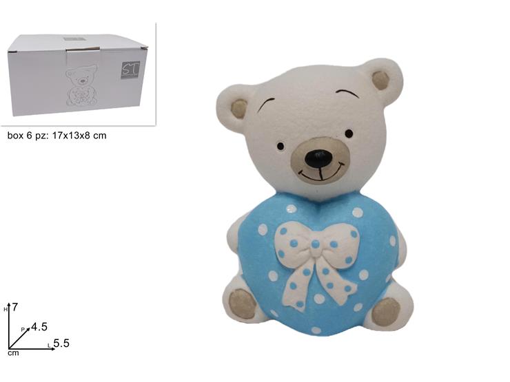 ORSETTO CON CUORE CELESTE 23S2108B