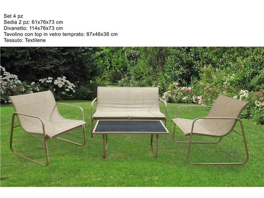 SET GIARDINO 4 PZ IN TEXTILENEBEIGE 5985 (KD) BROWN