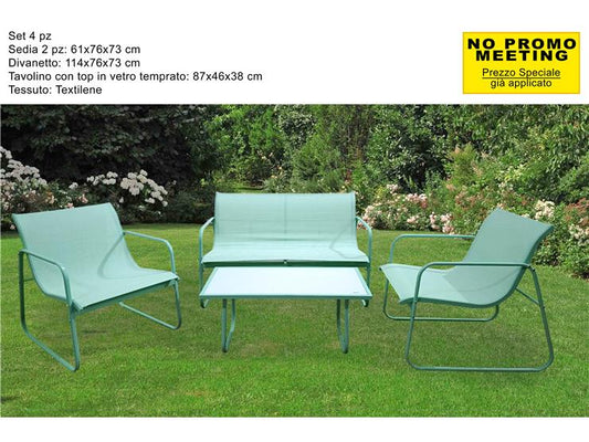 SET GIARDINO 4 PZ IN TEXTILENE VERDE CHIARO 5985 (KD) GREEN