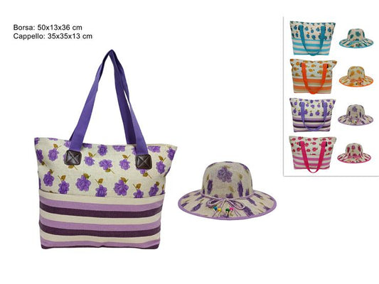 BORSA   CAPPELLO MARE IN PAGLIA FANTASIA FIORI 4COL 2023212