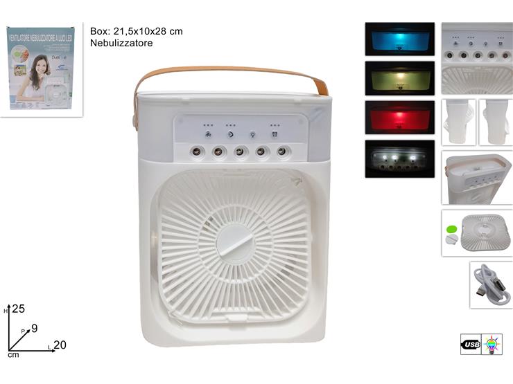 VENTILATORE NEBULIZZATORE CON LED 7COLORI USB ND-0008