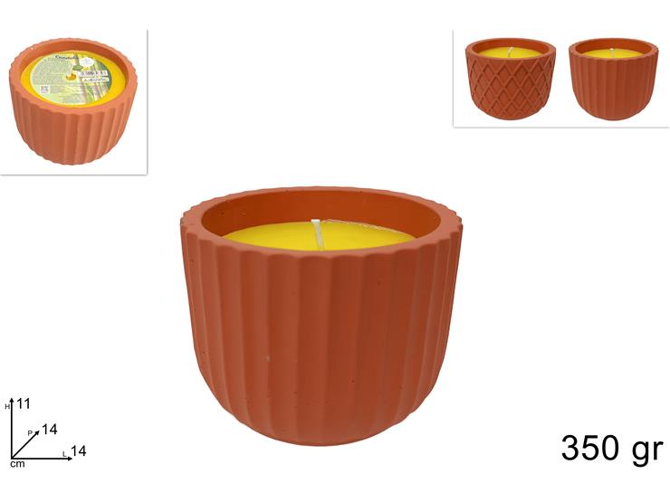 CITRONELLA 350GR IN VASO MARRONE 2 ASS 60182023BROWN