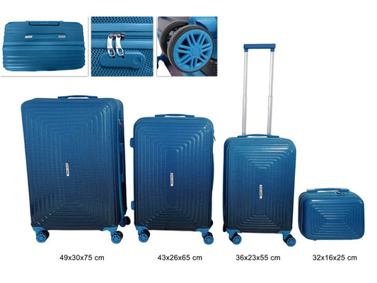 VALIGIE 4PEZZI ABS PC CELESTE 2405/4PCS-LB