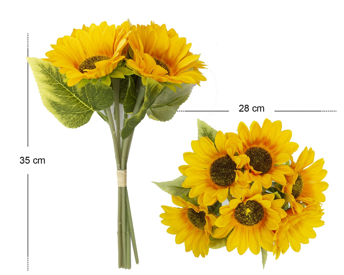 BUSH MEDIO X 6 GIRASOLI H 35CM / 26 CM