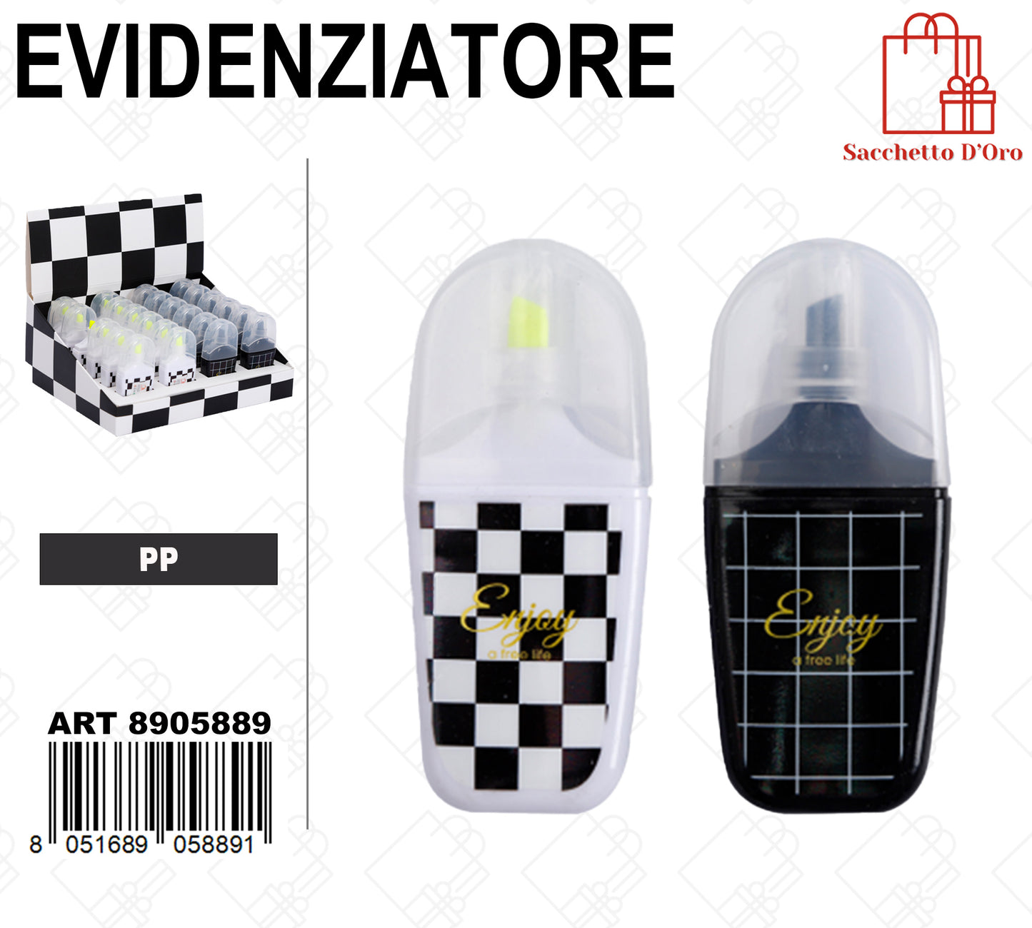 QUADRETTO NERO/BIANCO EVIDENZIATORE