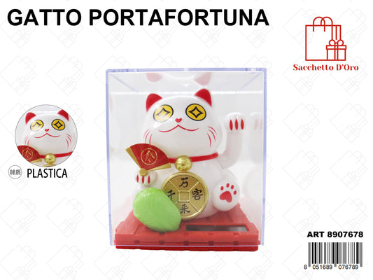 GATTO PORTA FORTUNA SOLARE 7.5x7.2x9cm