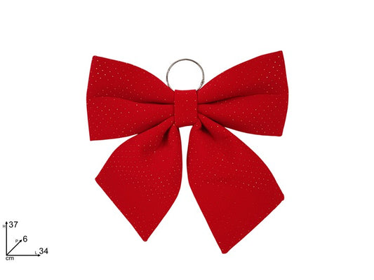 FIOCCO 34X36 CM EFFETTO VELLUTO ROSSO CON APPLICAZIONE