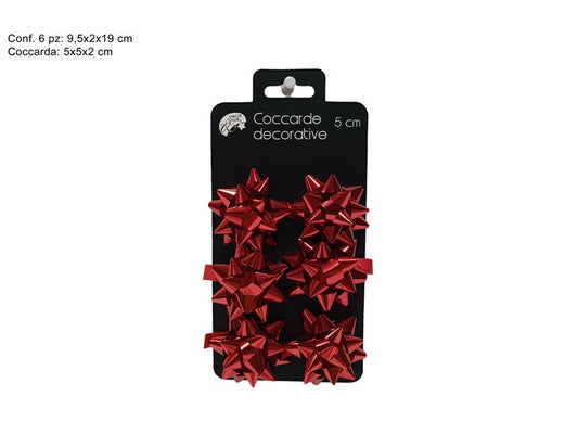 COCCARDE LUCIDE 5 CM SET 6 PZ ROSSO